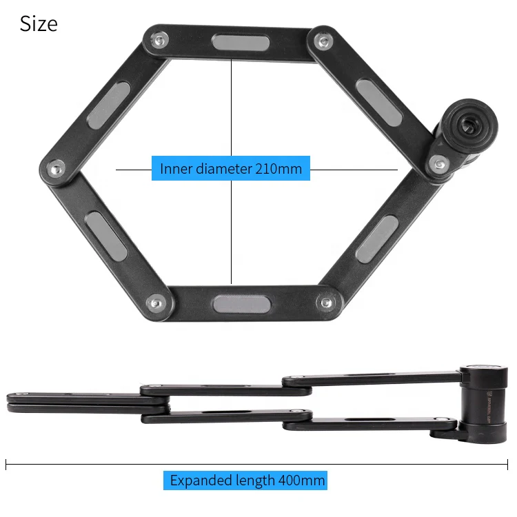 Heavy Duty Alloy Steel Foldable Scooter Lock with Mounting Bracket - Solar Scooters - Image 5