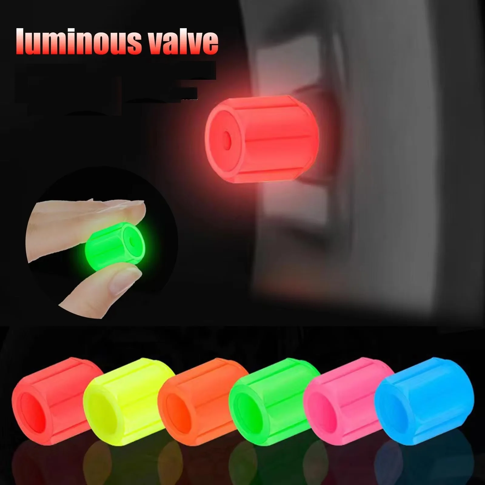 Glow in the dark Set Of 8 different Valve Dust Caps