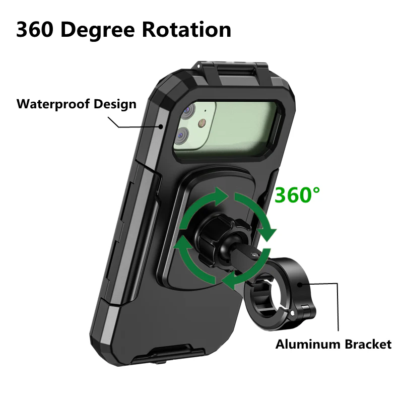 Universal 360° Rotation Waterproof Handlebar Phone Holder - SMALL - Image 3