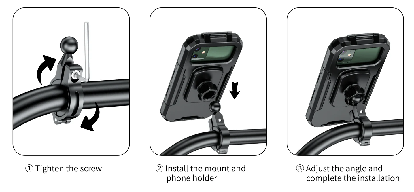 Universal 360° Rotation Waterproof Handlebar Phone Holder - SMALL - Image 4